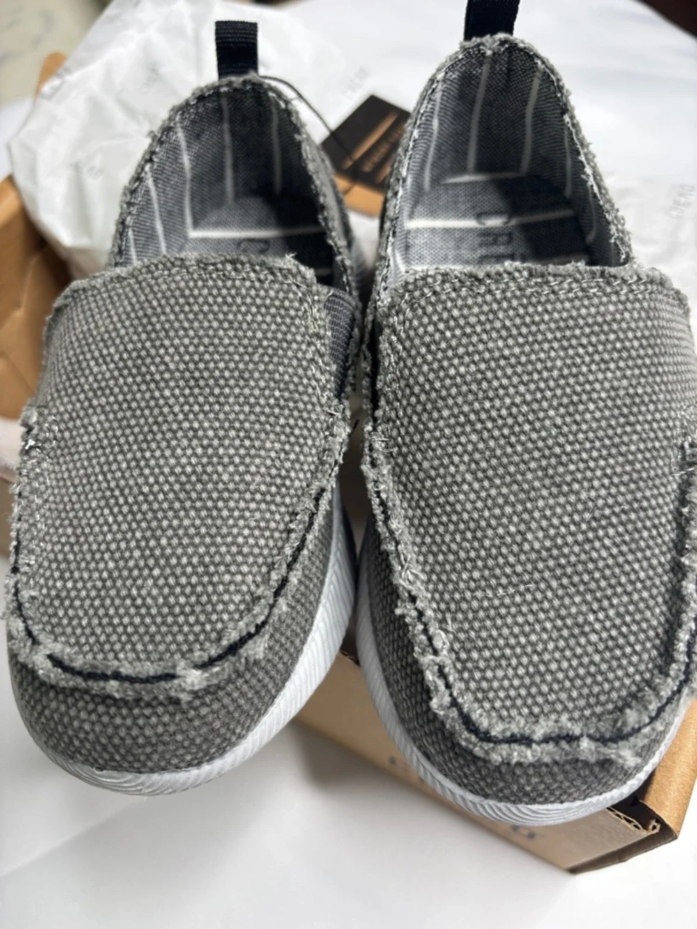 Crevo Kids Gray Canvas Slip-On Loafers | NWT - Picture 5 of 8